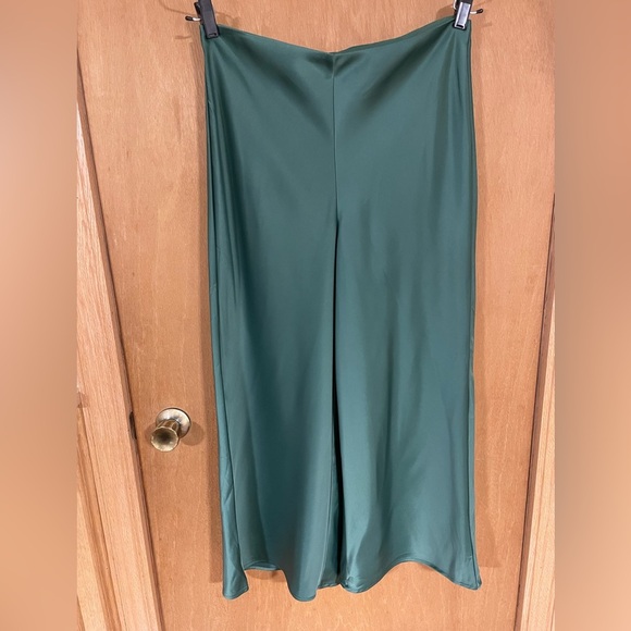 JOIE-Wide Leg Crop Culotte Pants Olive Green Size 10 - Picture 1 of 3